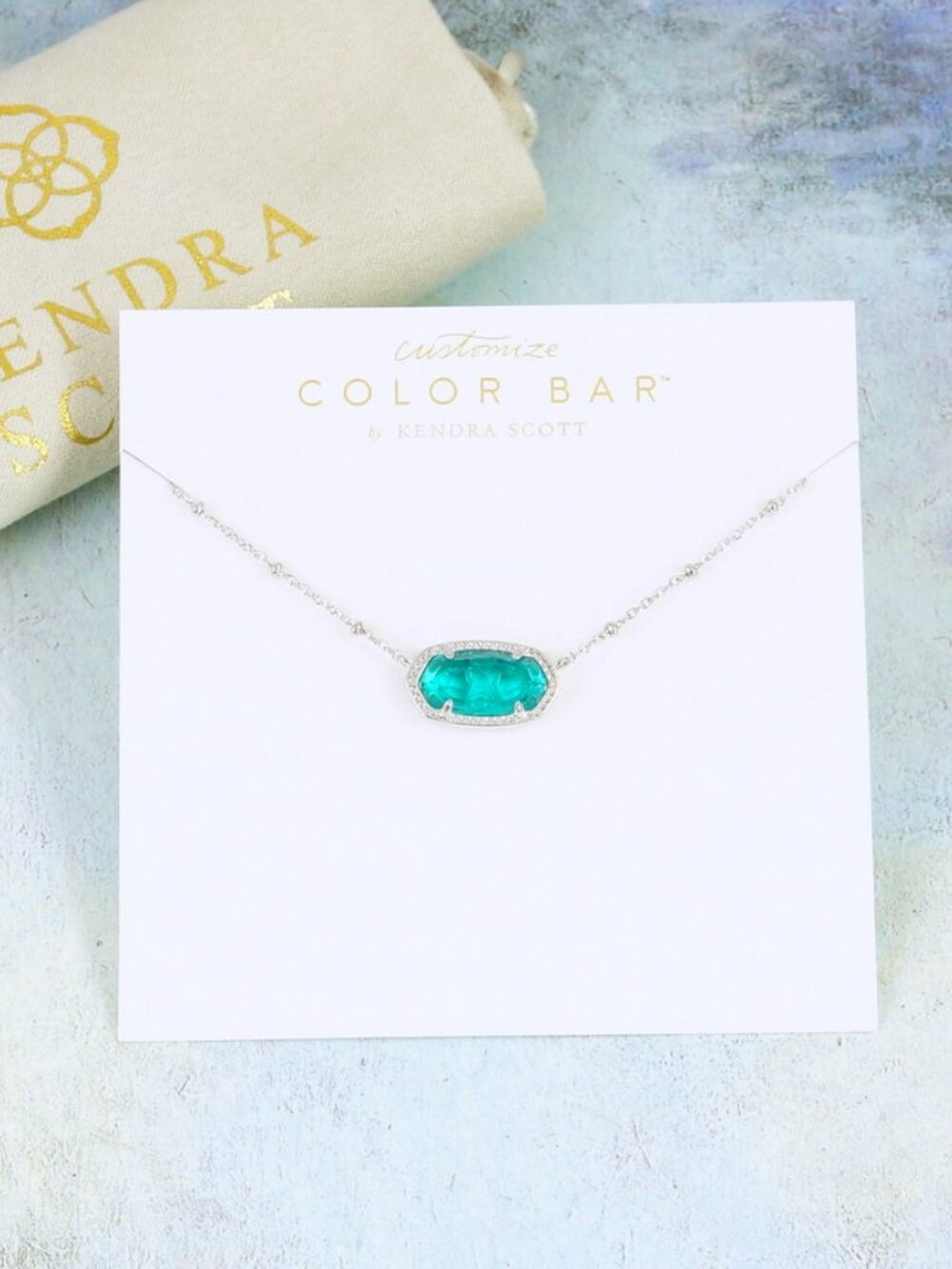 Kendra Scott Elisa Satellite London Blue Necklace Silver Tone